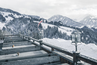 Snow covered mountain against sky