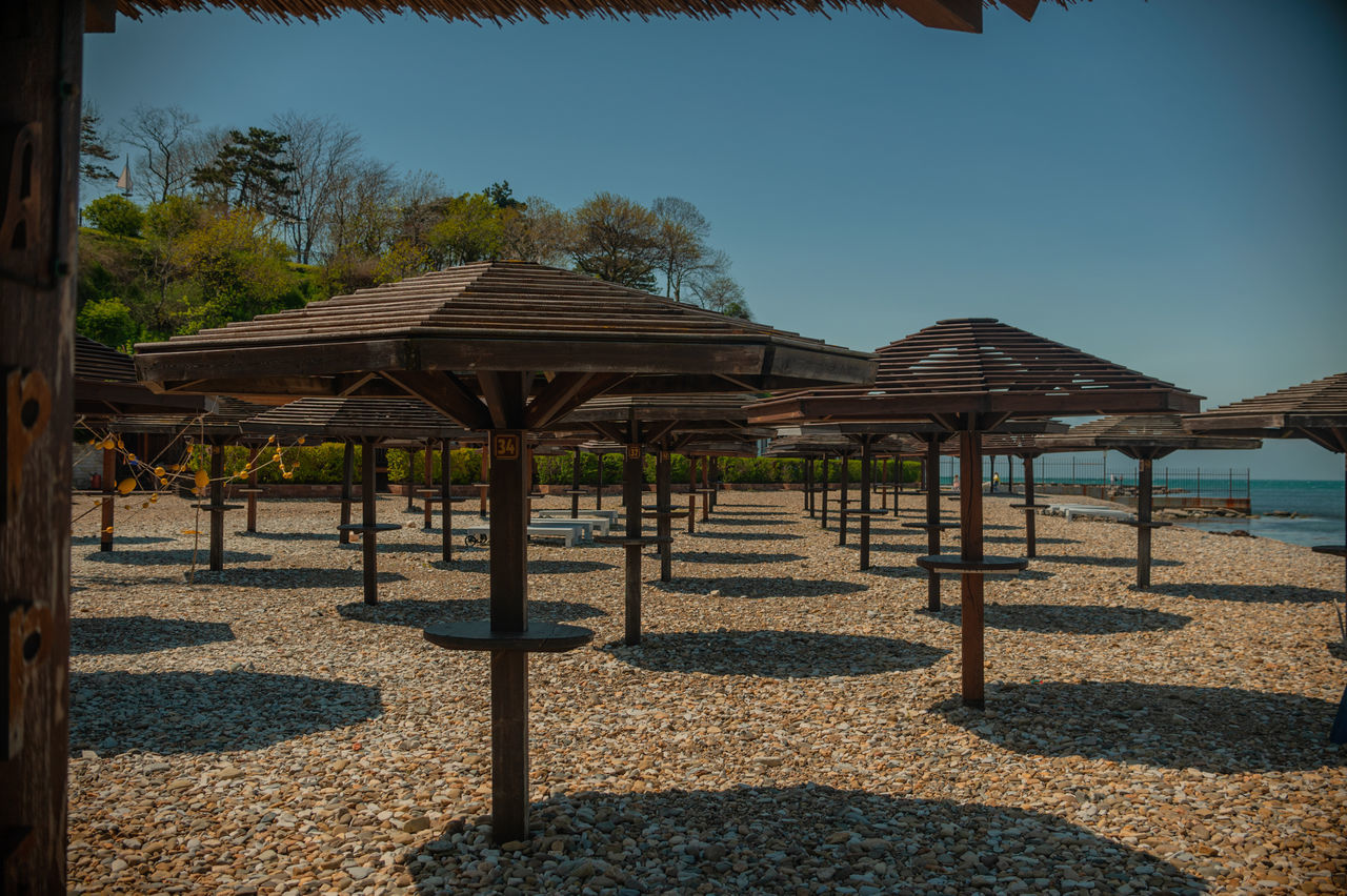 GAZEBO AGAINST CLEAR SKY