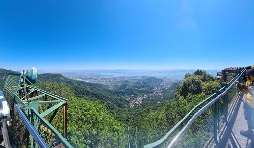 High angle view of bridge against sky