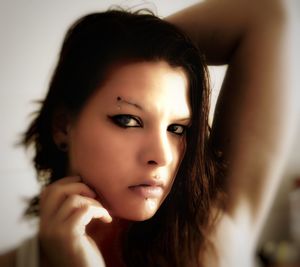 Close-up portrait of young woman