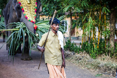 Full length of a man walking outdoors