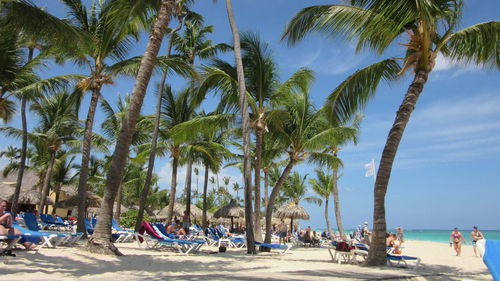 Tourists on beach