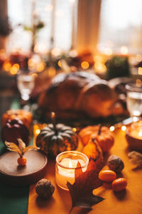 Close-up of christmas cookies on table