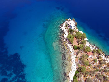 High angle view of sea shore