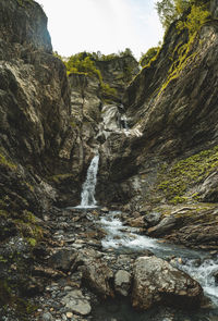 Scenic view of waterfall