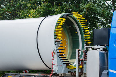 Close-up of machine part in factory