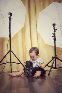 Baby in photo studio