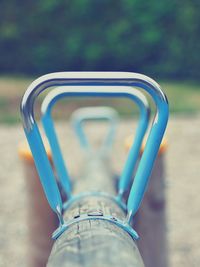 Close-up of outdoor play equipment