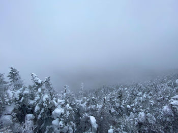 Scenic view of snow covered landscape against sky