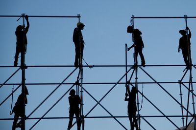 Low angle view of power lines