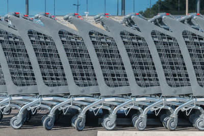 Close-up of shopping carts 