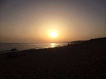 Scenic view of sea at sunset