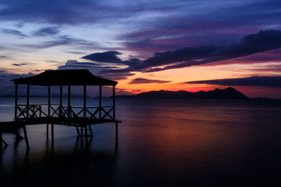 Scenic view of sea against sky at sunset