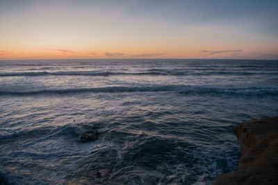 Scenic view of sea at sunset