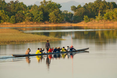 Group of people in the lake