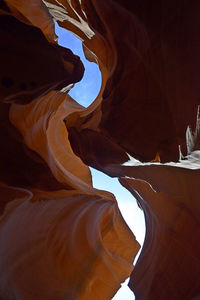 Low angle view of rock formation