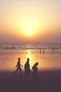 Scenic view of sea at sunset