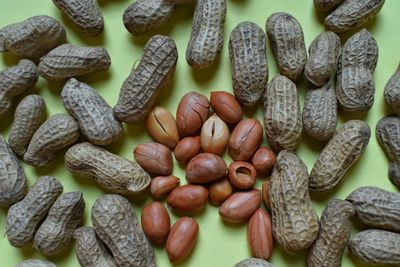 High angle view of various vegetables on table