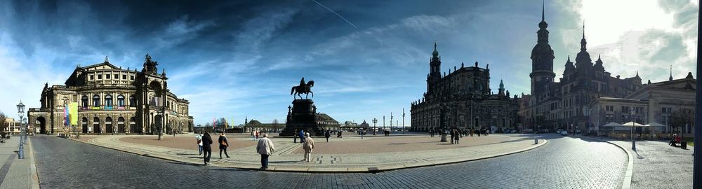 Road along buildings