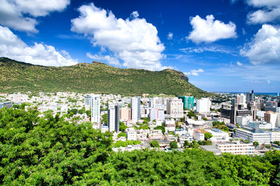 Panoramic view of townscape against sky