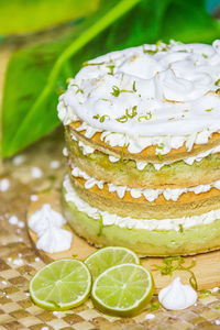 Close-up of cake on table