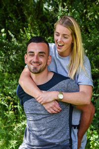 Portrait of smiling young couple