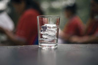 Close-up of drink in glass on table