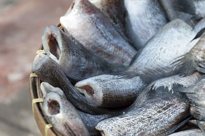 Detail shot of fish for sale