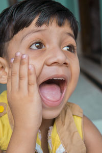 Close-up portrait of boy