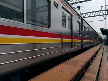 Train at railroad station platform