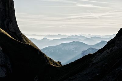 Scenic view of mountains against sky