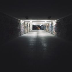 Empty illuminated tunnel