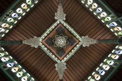 Directly below shot of ceiling of building