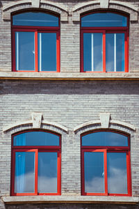 Low angle view of window on building