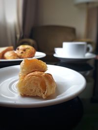 Close-up of breakfast served on table