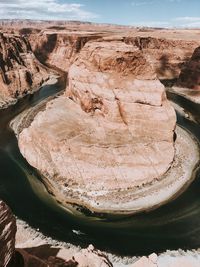 High angle view of rock formations