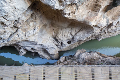 Low angle view of rock formations