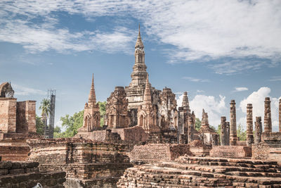 Panoramic view of temple building against sky