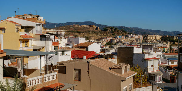 Malaga, spain - december 30, 2017. white houses specific to andalucia region of spain,  malaga 