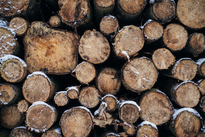 Full frame shot of logs