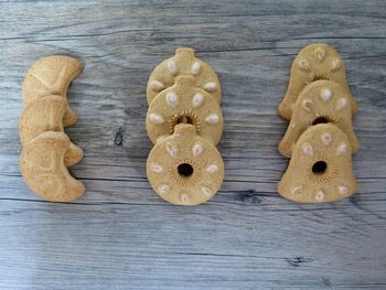 Close-up of christmas cookies on table