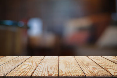 Close-up of wooden table