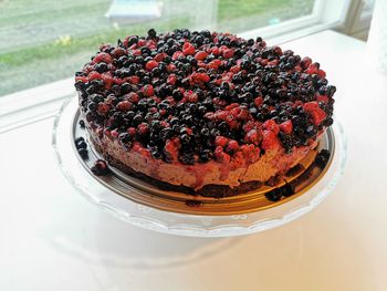 Close-up of cake on table