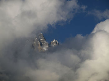 Low angle view of mountain against sky