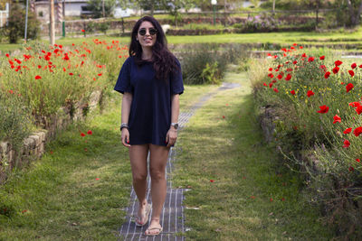 Full length portrait of a beautiful young woman