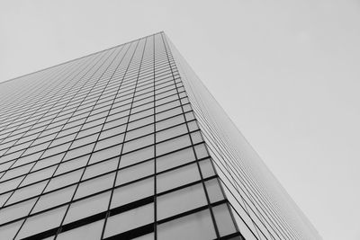 Low angle view of modern building against clear sky