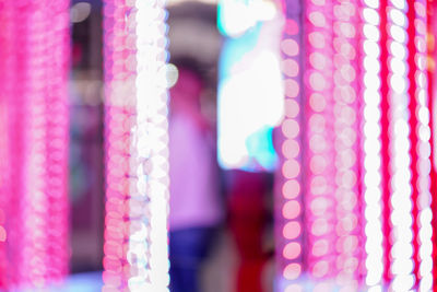 Close-up of decoration hanging in row