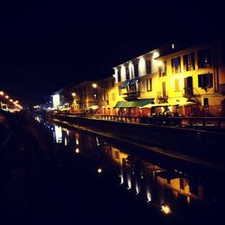 Illuminated city at night