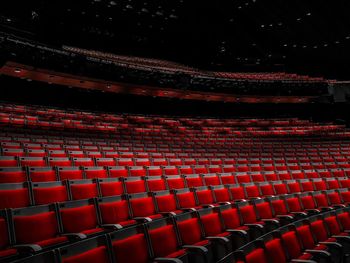 Empty chairs in stadium