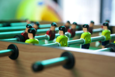 Close-up of foosball